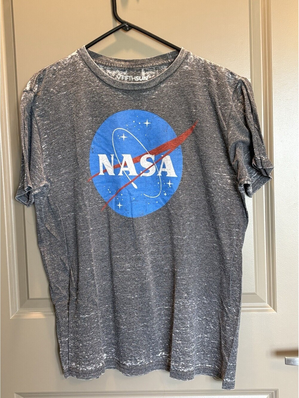 Men’s Distressed Nasa T-Shirt, XL